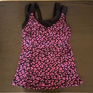 NWOT Lululemon Leopard Print Tank with Sports Bra